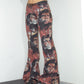 Vintage 2000s Collectible Che Guevara All Over Graphic Print Flared Jeans with Belt - Size L