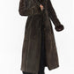 Vintage Faux Fur Long Leather Brown Coat