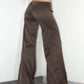 2000s Vintage Rave Brown Flowy Deadstock Super Flared Trousers Low Rise - Size M