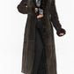 Vintage Faux Fur Long Leather Brown Coat