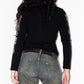 Vintage Y2k Mixed Rock Print Long Sleeves Top with Rhinestones Detail - Size M
