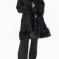 Vintage Black Embroidered Fur Trim Afghan Coat