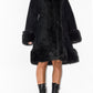 Vintage Black Embroidered Fur Trim Afghan Coat