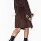 Vintage Brown Belted Faux Suede Afghan Coat