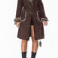 Vintage Brown Belted Faux Suede Afghan Coat