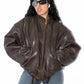 Vintage Heavy Faux Leather Bomber Jacket