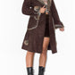 Vintage Brown Belted Faux Suede Afghan Coat