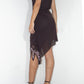 Vintage 2000s Brown Sequined Pointy Hemline Irregular Party Slip Dress  - Size L