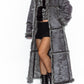 Vintage Faux Fur Patchwork Long Afghan Coat