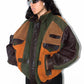 Vintage 90s Patchwork Genuine Leather Bomber Jacket