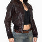 Vintage 90s Brown Faded Real Leather Jacket  - Size S