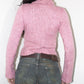 Vintage Y2k Coquette Pink Aesthetic Turtleneck Wool Knit Sweater - Size S