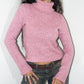 Vintage Y2k Coquette Pink Aesthetic Turtleneck Wool Knit Sweater - Size S