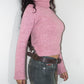 Vintage Y2k Coquette Pink Aesthetic Turtleneck Wool Knit Sweater - Size S