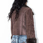 Y2k Vintage Short Brown Faux Fur Jacket