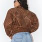 Vintage Brown 80s Leather Bomber Jacket