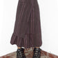 Vintage Y2k Pixie Elf Layered Brown Stripes Long Boho Skirt - size L