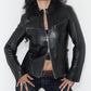 Vintage Y2k Redskin Black Tight Fit Biker Leather Jacket - Size S