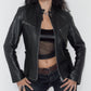 Vintage Y2k Redskin Black Tight Fit Biker Leather Jacket - Size S