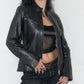 Vintage Y2k Redskin Black Tight Fit Biker Leather Jacket - Size S