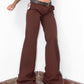 Vintage Y2k Office Siren Brown Grunge Low Rise Flare Leg Wide Trousers -