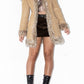 Vintage Y2k Beige Fluffy Faux Suede Afghan Coat