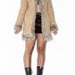 Vintage Y2k Beige Fluffy Faux Suede Afghan Coat