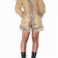 Vintage Y2k Beige Fluffy Faux Suede Afghan Coat