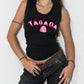 Vintage Y2k Tagada Candy Slogan Print Black Tank Top - Size L