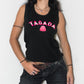 Vintage Y2k Tagada Candy Slogan Print Black Tank Top - Size L