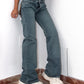 Y2k Deadstock Blue Acid Wash Mid Rise Wide Leg Thick Denim Pants - Size M