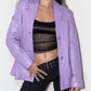 Y2k Vintage Purple Genuine Leather Button down Blazer Jacket - Size M