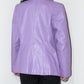 Y2k Vintage Purple Genuine Leather Button down Blazer Jacket - Size M