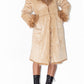 Vintage Fluffy Long Beige Faux Suede Coat