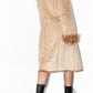 Vintage Fluffy Long Beige Faux Suede Coat