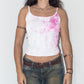 Vintage 2000s Pink Tie Dye Thin straps Stretchy Tank Top - Size L