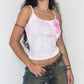 Vintage 2000s Pink Tie Dye Thin straps Stretchy Tank Top - Size L