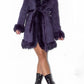 Vintage Witchy Purple Short Afghan Coat