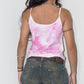 Vintage 2000s Pink Tie Dye Thin straps Stretchy Tank Top - Size L