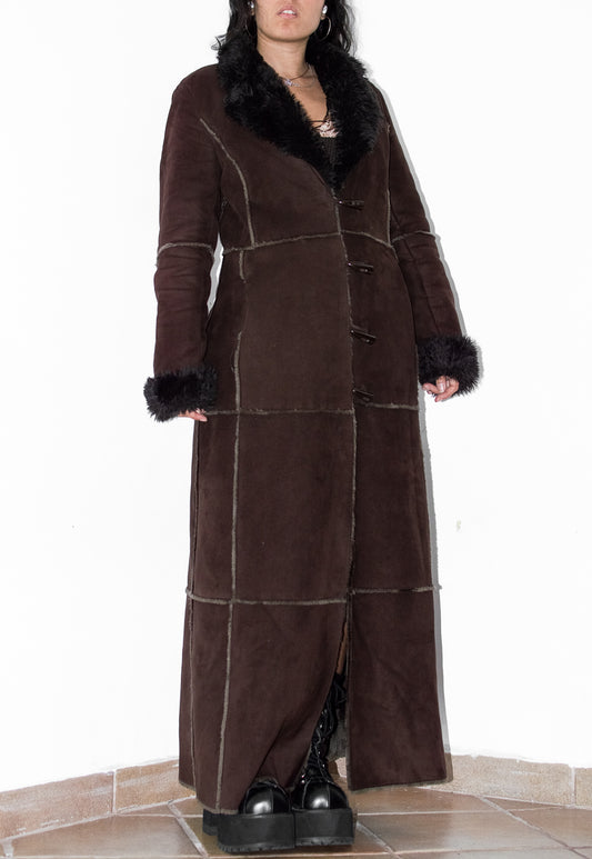 Vintage Brown Maxi Afghan Coat