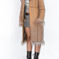 Vintage Faux Fur Trimmed Beige Afghan Coat