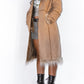 Vintage Faux Fur Trimmed Beige Afghan Coat