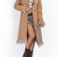 Vintage Faux Fur Trimmed Beige Afghan Coat