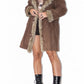 Vintage Brown Penny Lane Jacket with Fur Trim