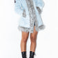 Y2k Baby Blue Short Hooded Penny Lane Coat