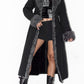 Vintage Black Faux Fur Afghan Overcoat