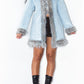 Y2k Baby Blue Short Hooded Penny Lane Coat