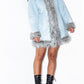 Y2k Baby Blue Short Hooded Penny Lane Coat