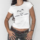 Vintage 2000s Slogan Text Dog Animal Print Crop Tee - Size S