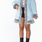 Y2k Baby Blue Short Hooded Penny Lane Coat